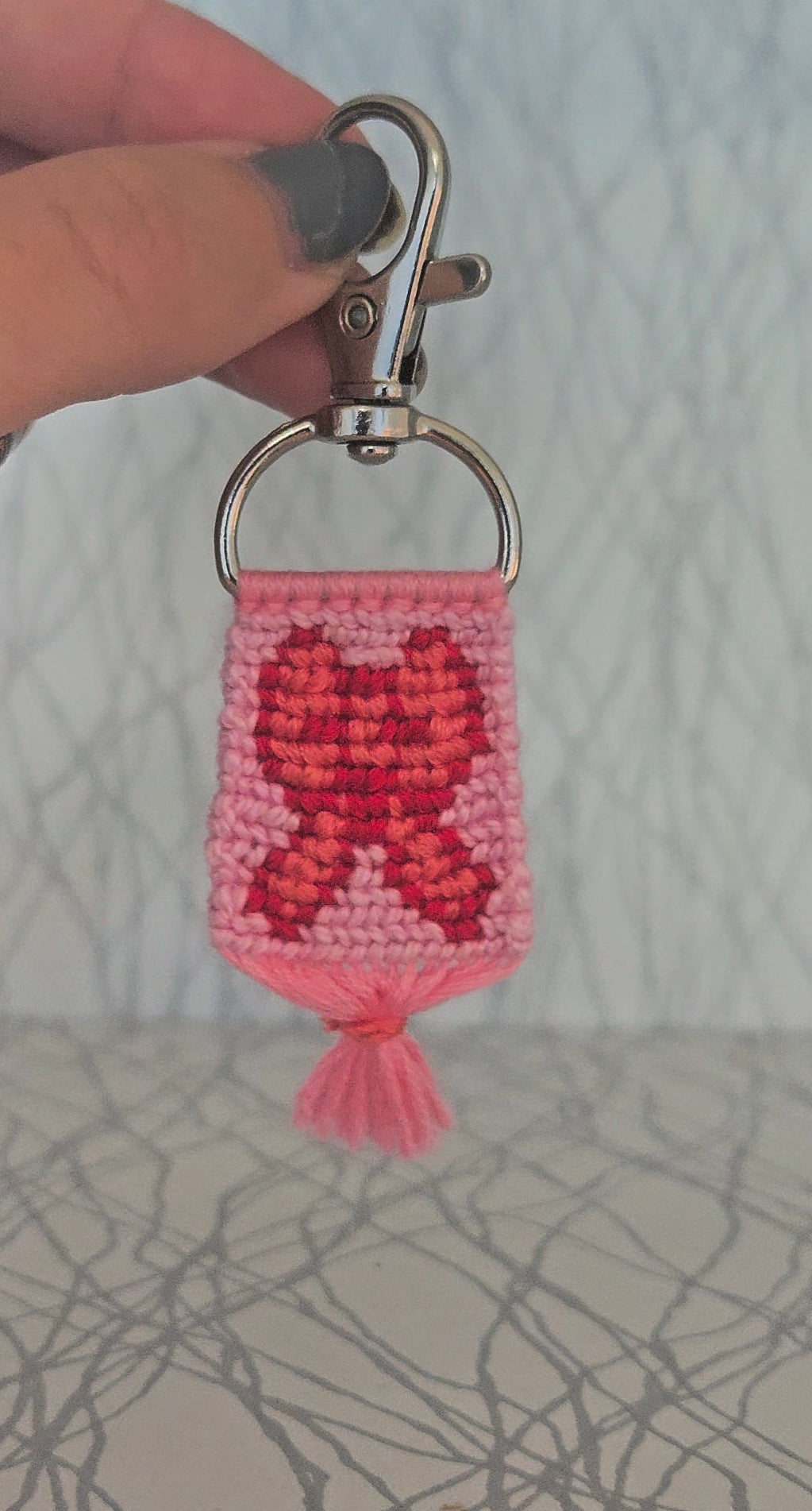 Pink Coquette Bow Hand-Knotted Alpha Keychain