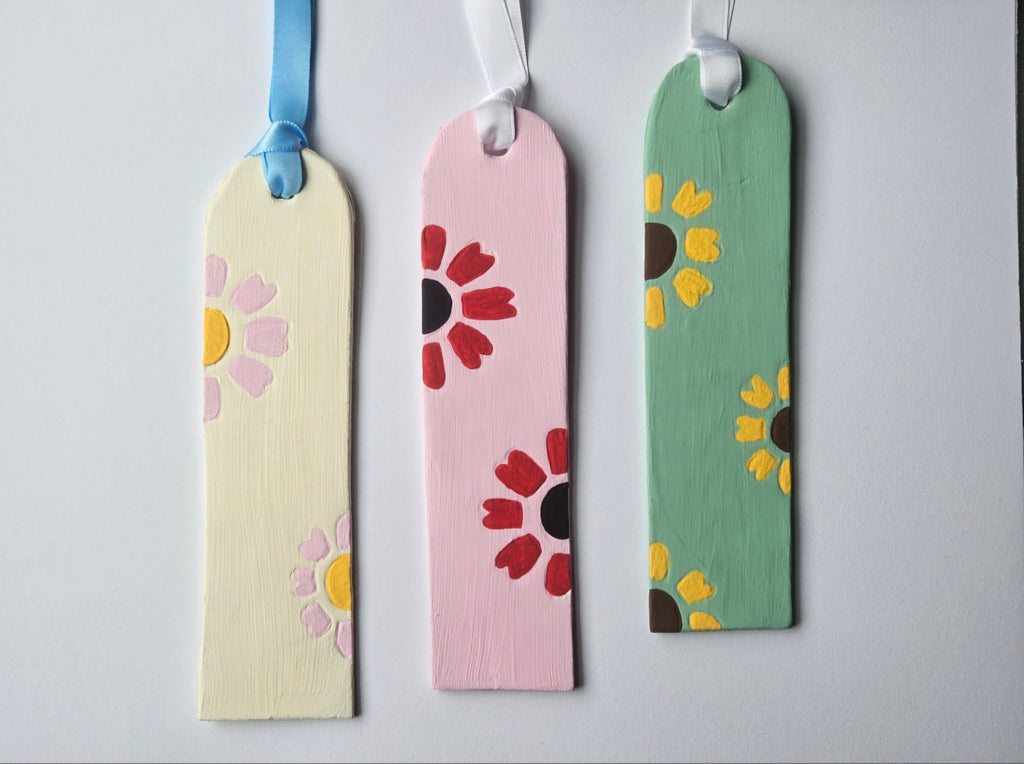Air Dry Clay Floral Bookmark