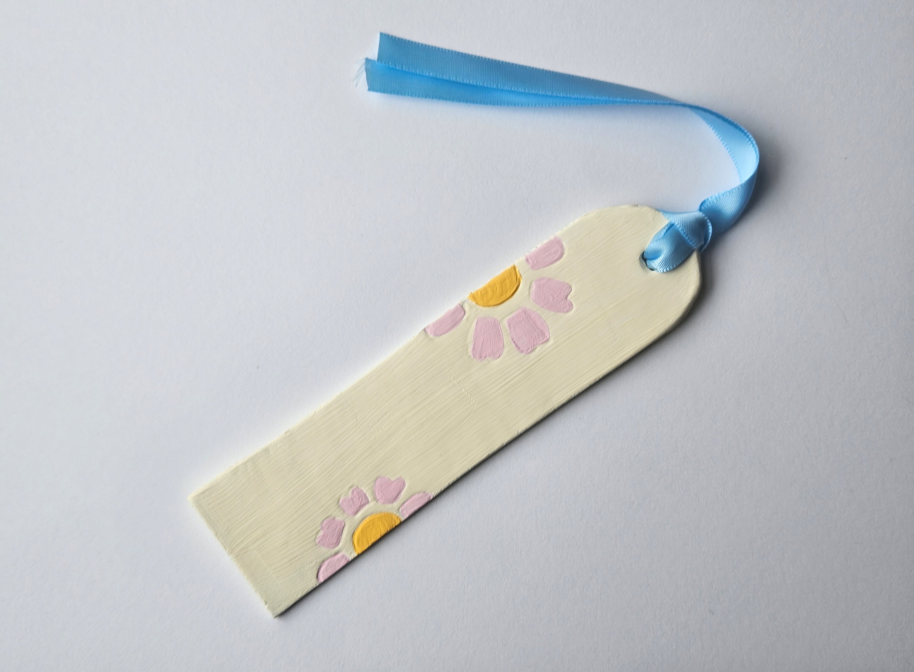 Air Dry Clay Floral Bookmark