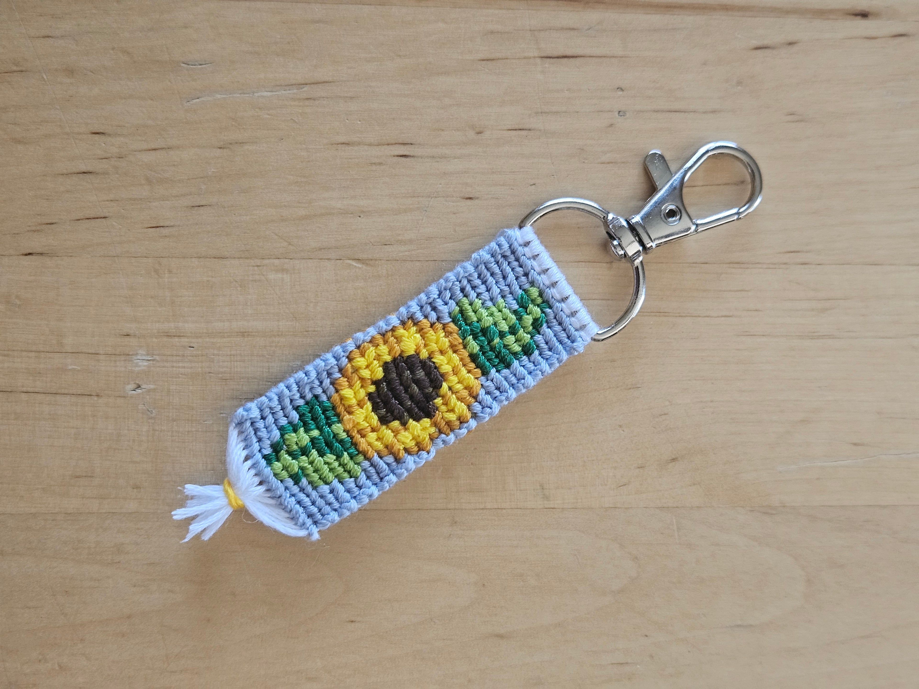 Sunflower Hand-Knotted Alpha Keychain