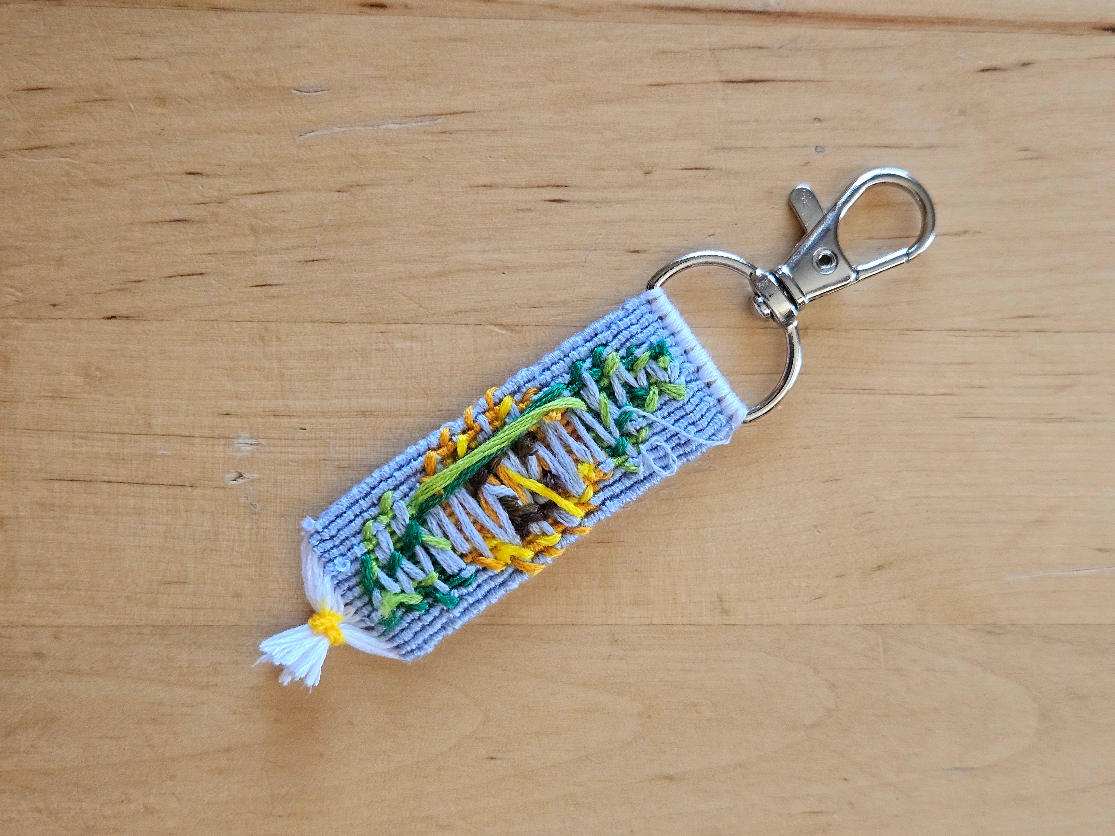 Sunflower Hand-Knotted Alpha Keychain