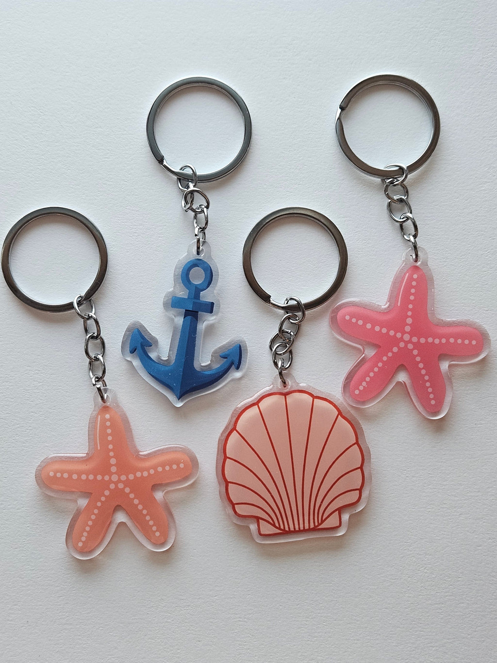 Coastal Acrylic Keychain Collection | Beach Bag Charm & Keyring