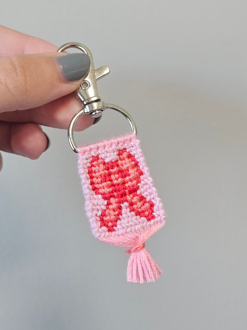 Pink Coquette Bow Hand-Knotted Alpha Keychain