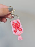 Pink Coquette Bow Hand-Knotted Alpha Keychain