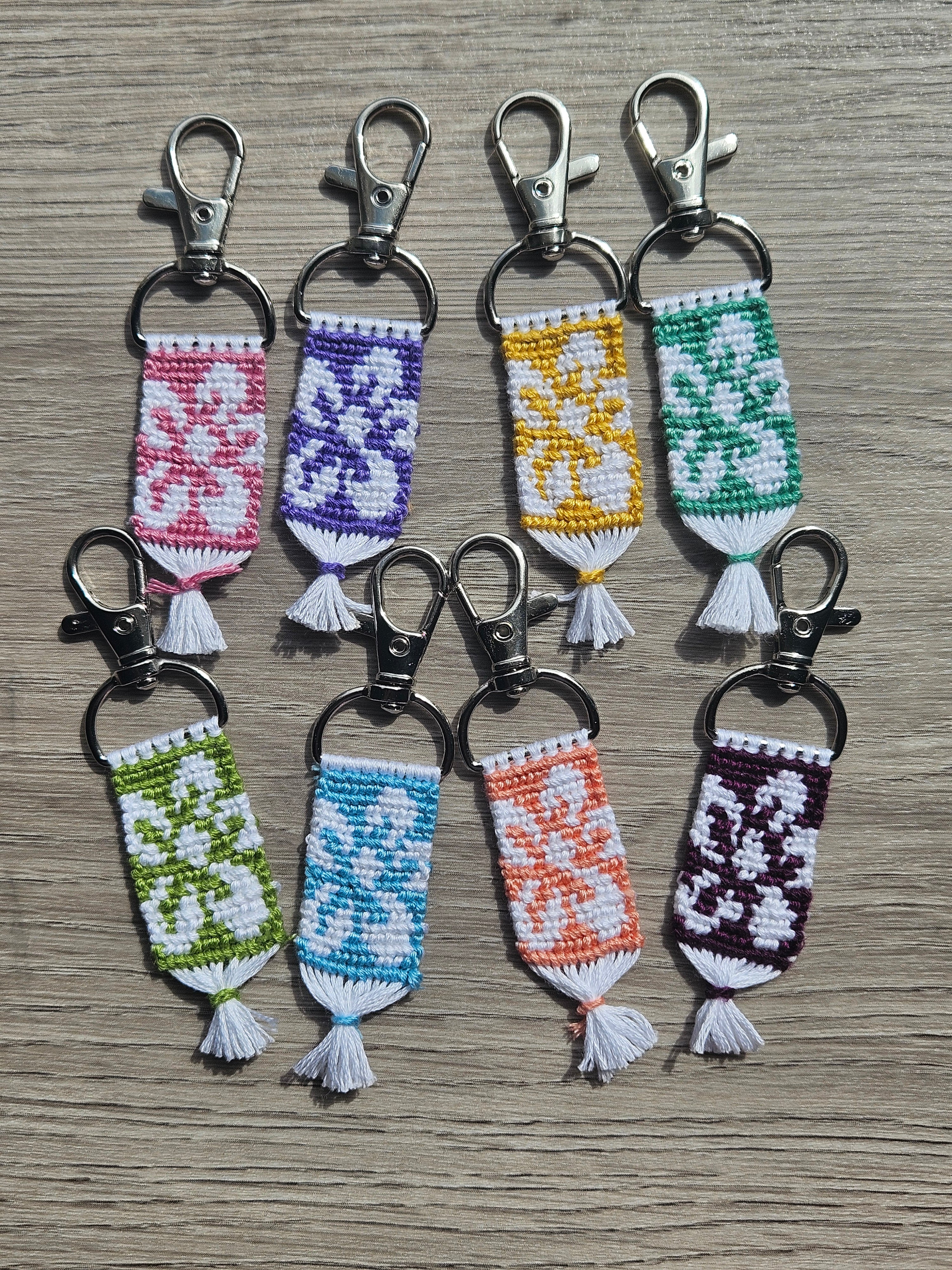 Hibiscus Flower Hand-Knotted Alpha Keychain