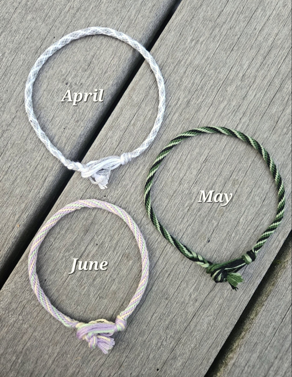 Birth Month Kumihimo Yarn Bracelet