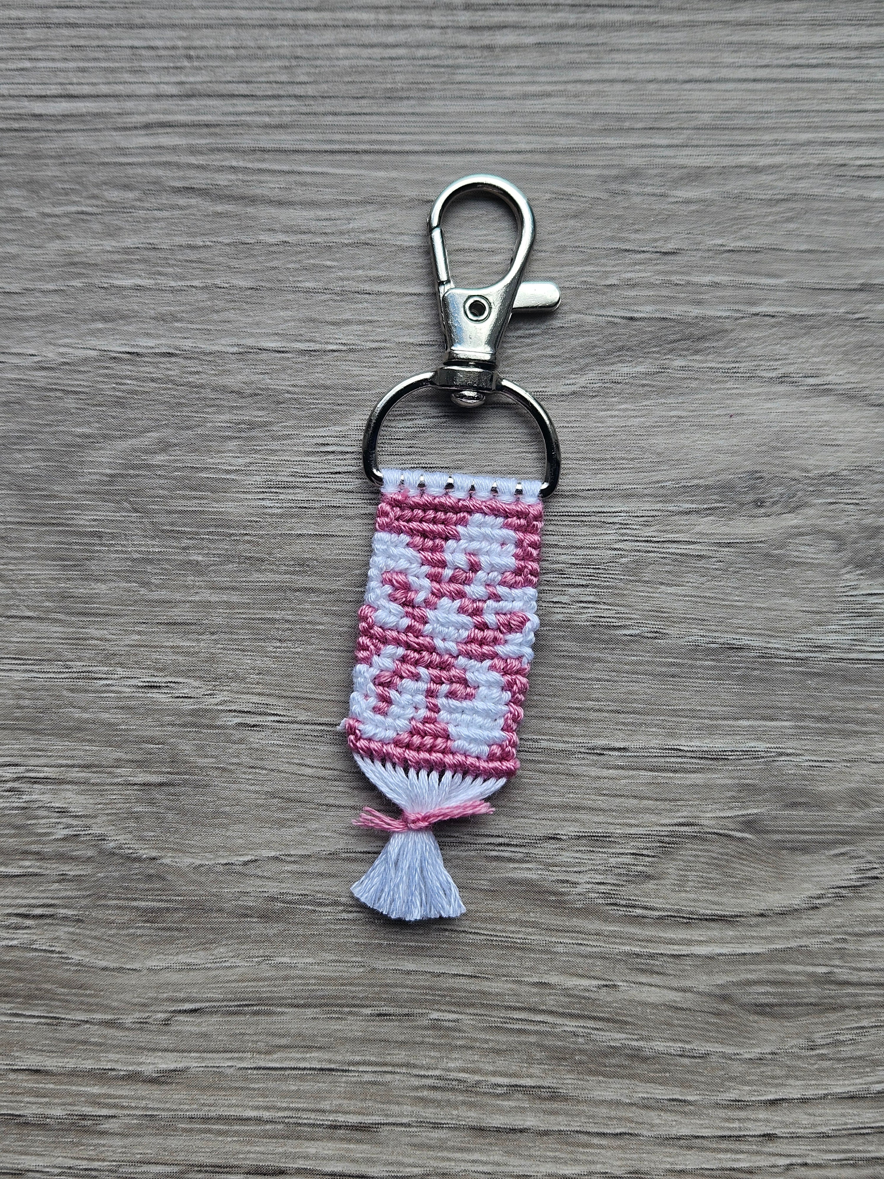 Hibiscus Flower Hand-Knotted Alpha Keychain