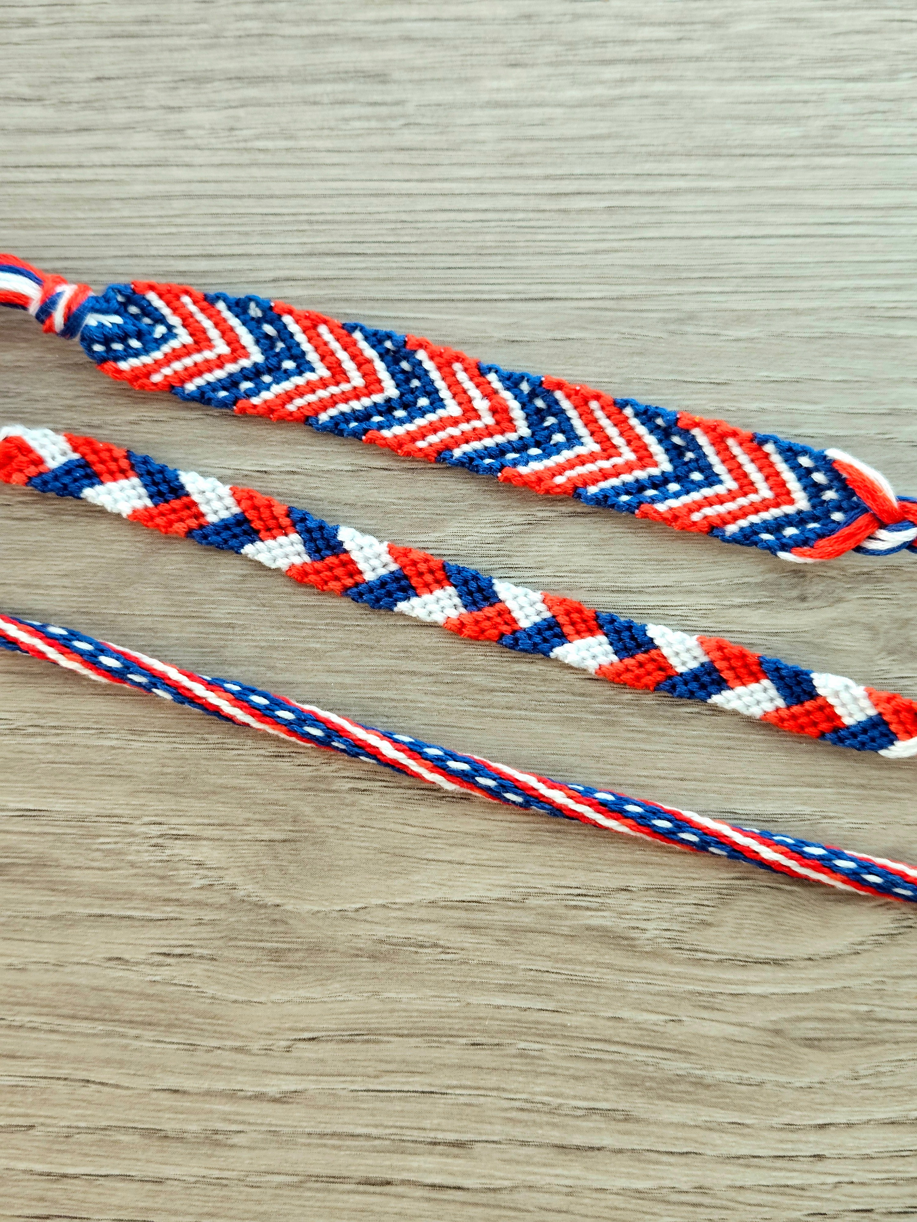 4th of July Yarn Friendship Bracelets