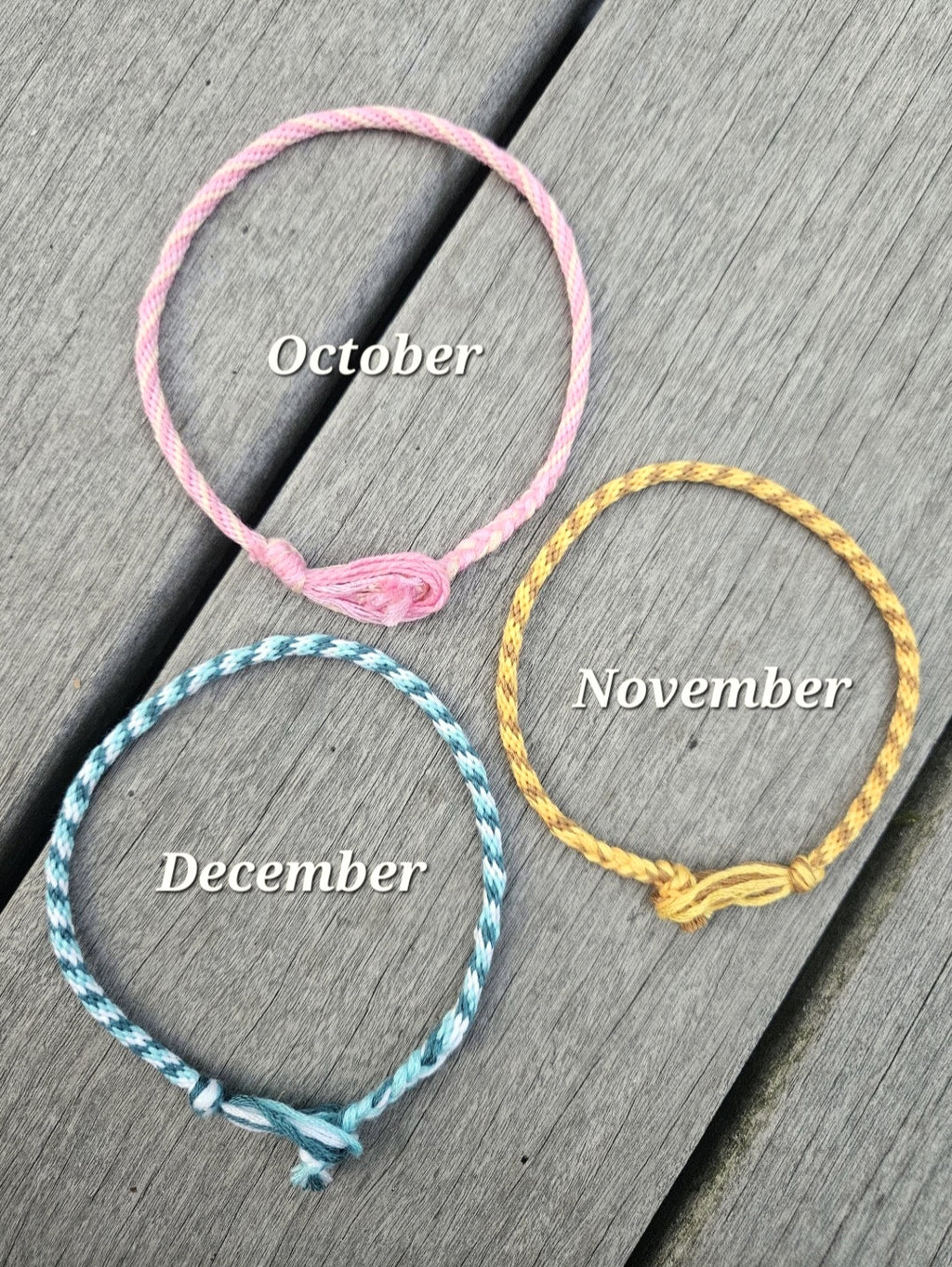 Birth Month Kumihimo Yarn Bracelet