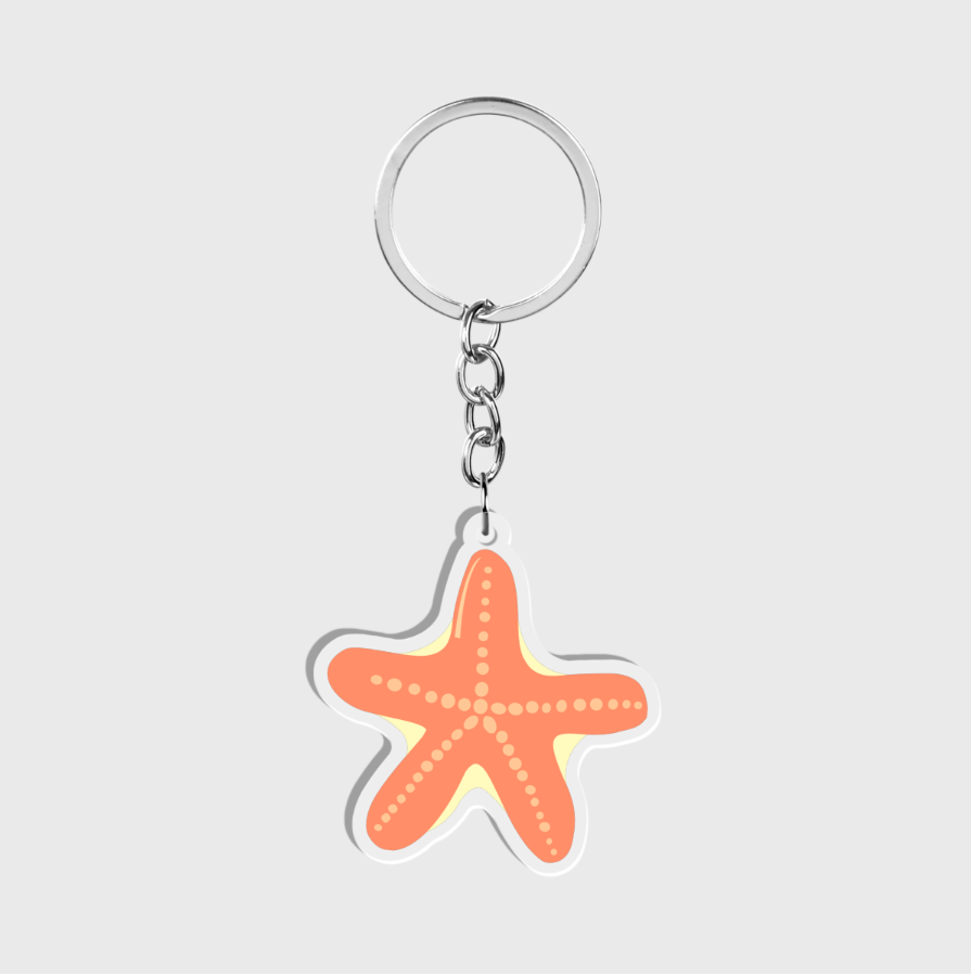 Coastal Acrylic Keychain Collection | Beach Bag Charm & Keyring
