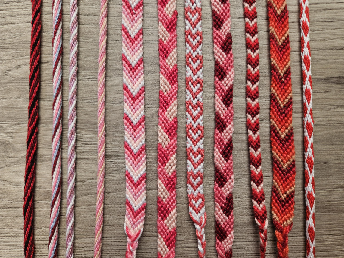 Valentine's Day Friendship Bracelets | Heart & Chevron Styles