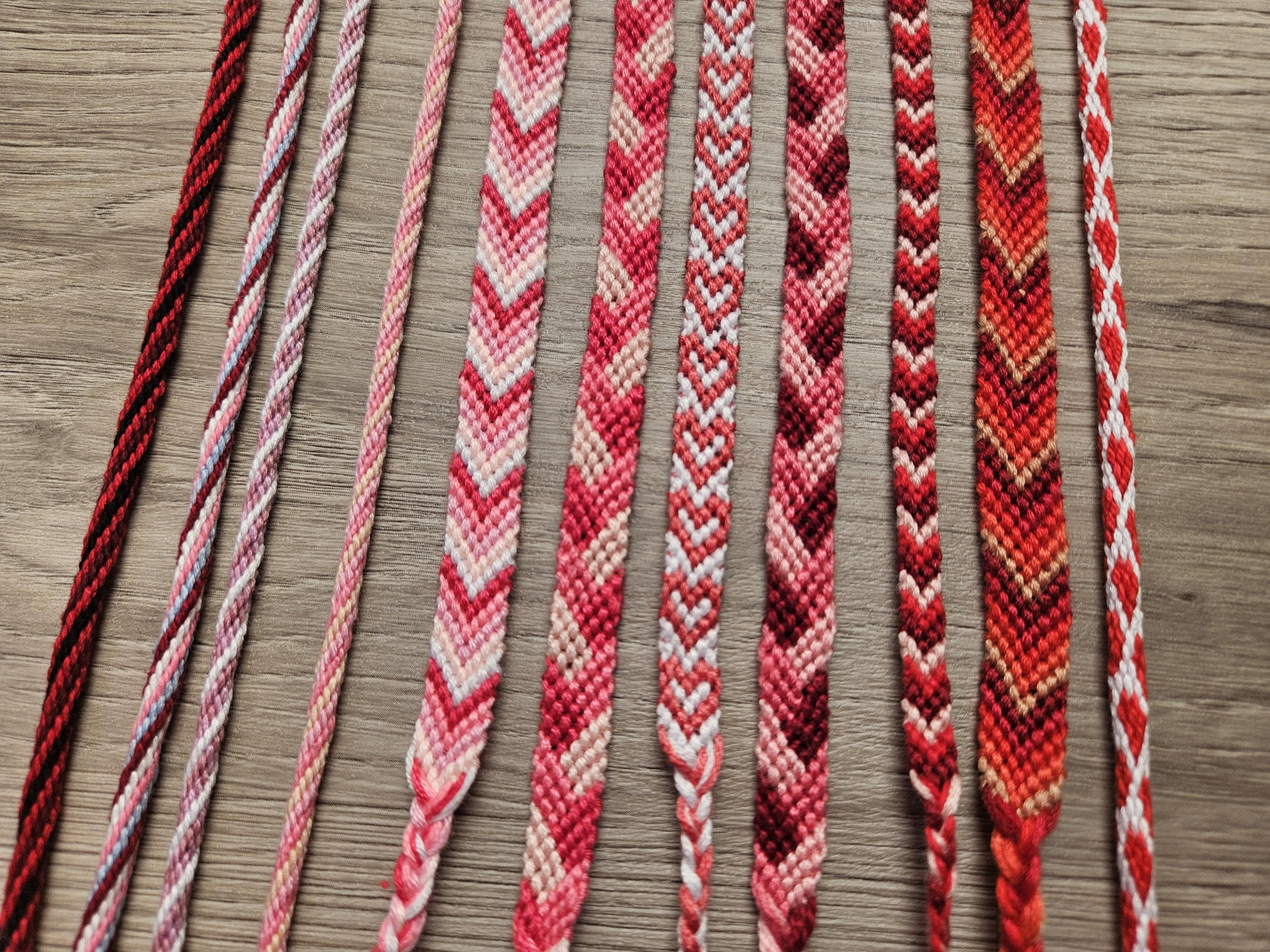 Valentine's Day Friendship Bracelets | Heart & Chevron Styles